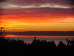 Red sky in the morning, sailor's warning.  Red skies at night sailor's delight.