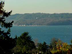Small craft advisory, windy conditions creating white caps.